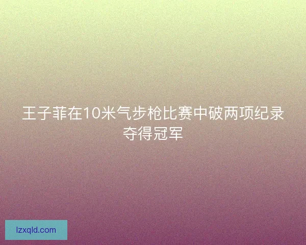 王子菲在10米气步枪比赛中破两项纪录夺得冠军