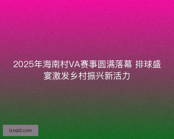 2025年海南村VA赛事圆满落幕 排球盛宴激发乡村振兴新活力