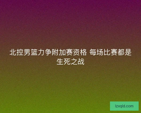 北控男篮力争附加赛资格 每场比赛都是生死之战